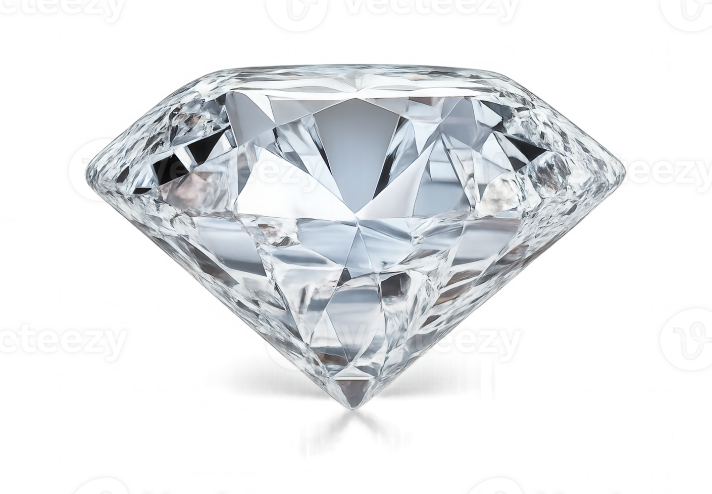 Sparkling Diamond Displaying Light Refraction on Transparent Background png