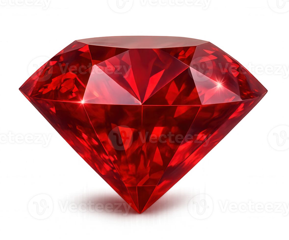 Sparkling Red Ruby Gemstone on Transparent Background png