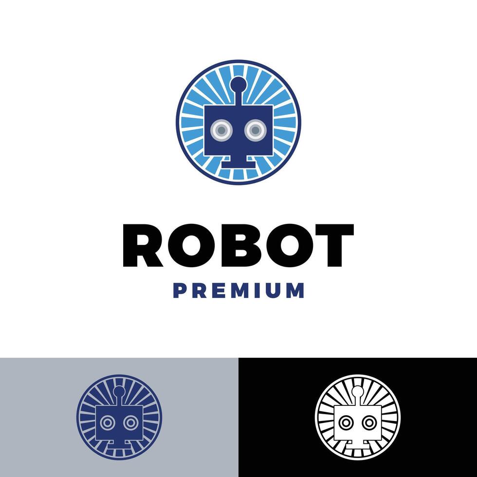 robot icon logo template illustration design vector