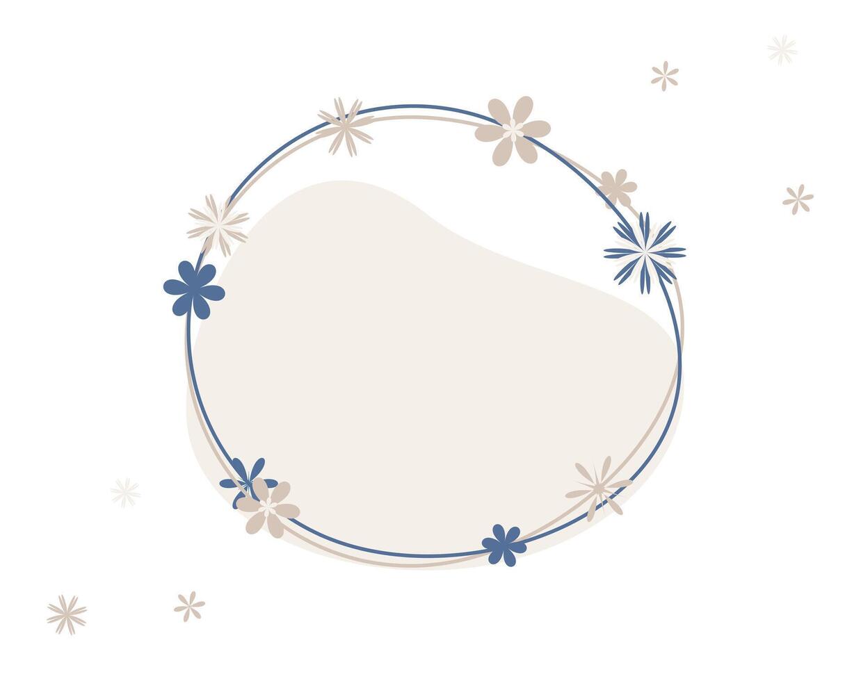 blooming geometric flower frame on white background vector