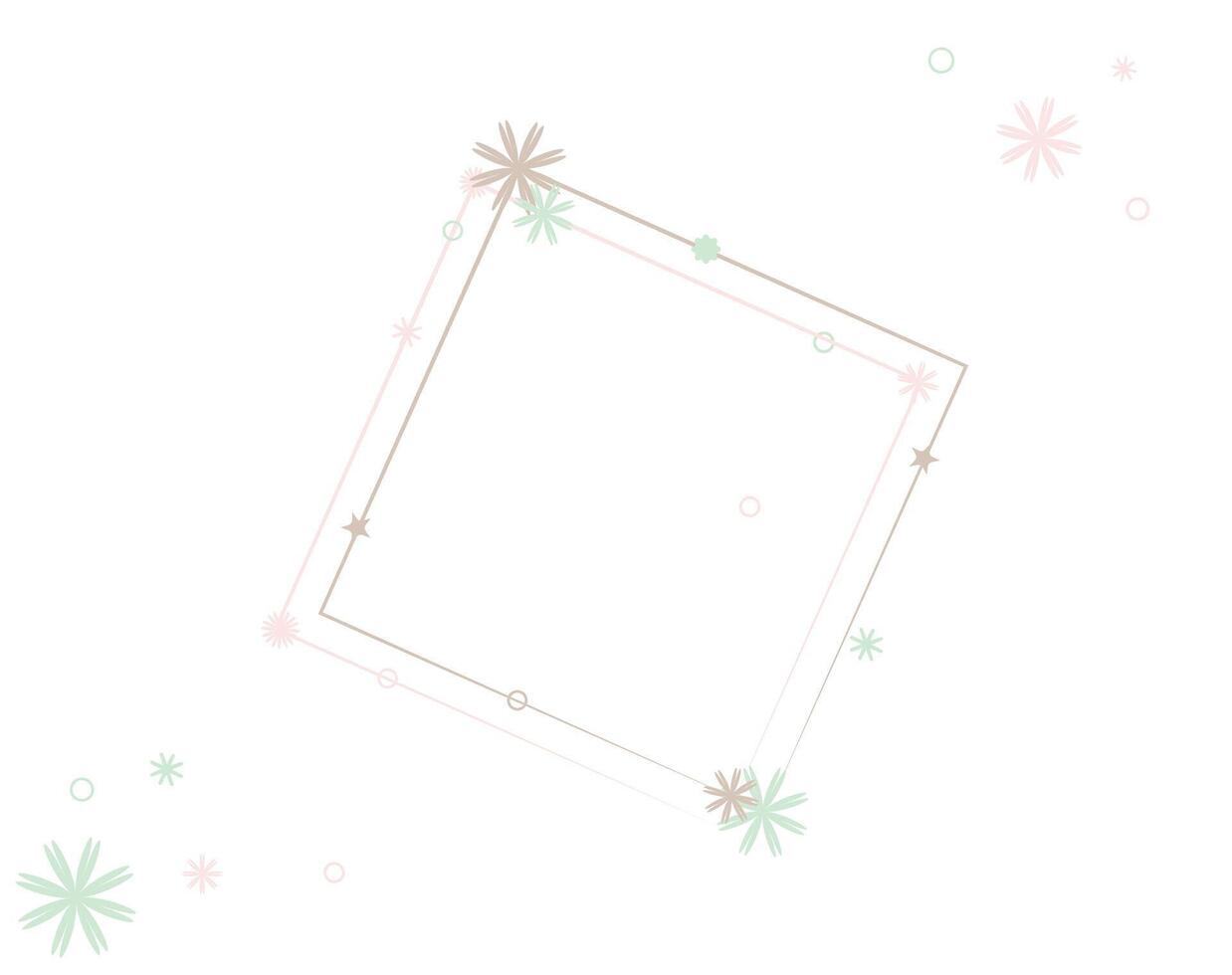 pattern of geometric flower frame on white background vector