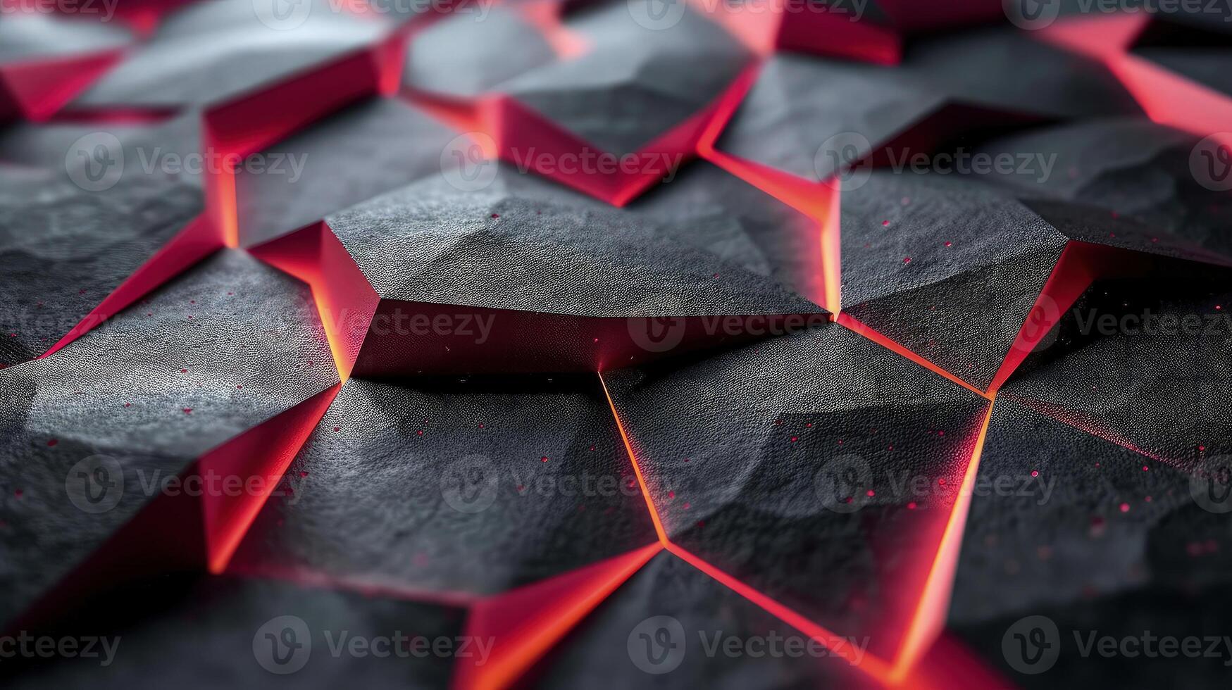 Abstract red and black geometric shapes on a black background photo