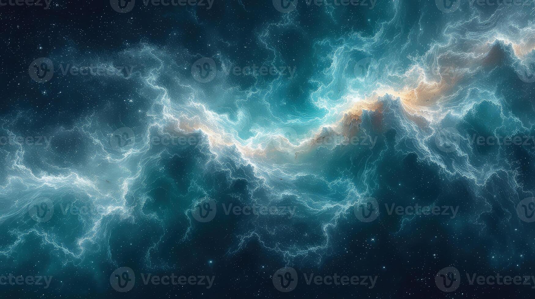 A nebula in space with stars and clouds photo