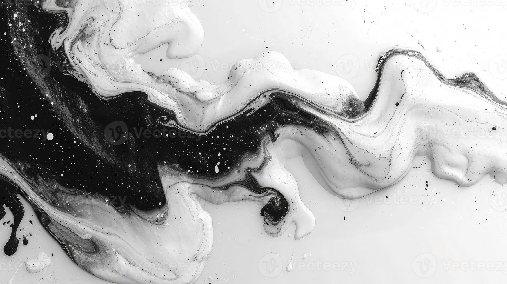 Black and white abstract background with liquid flowing photo