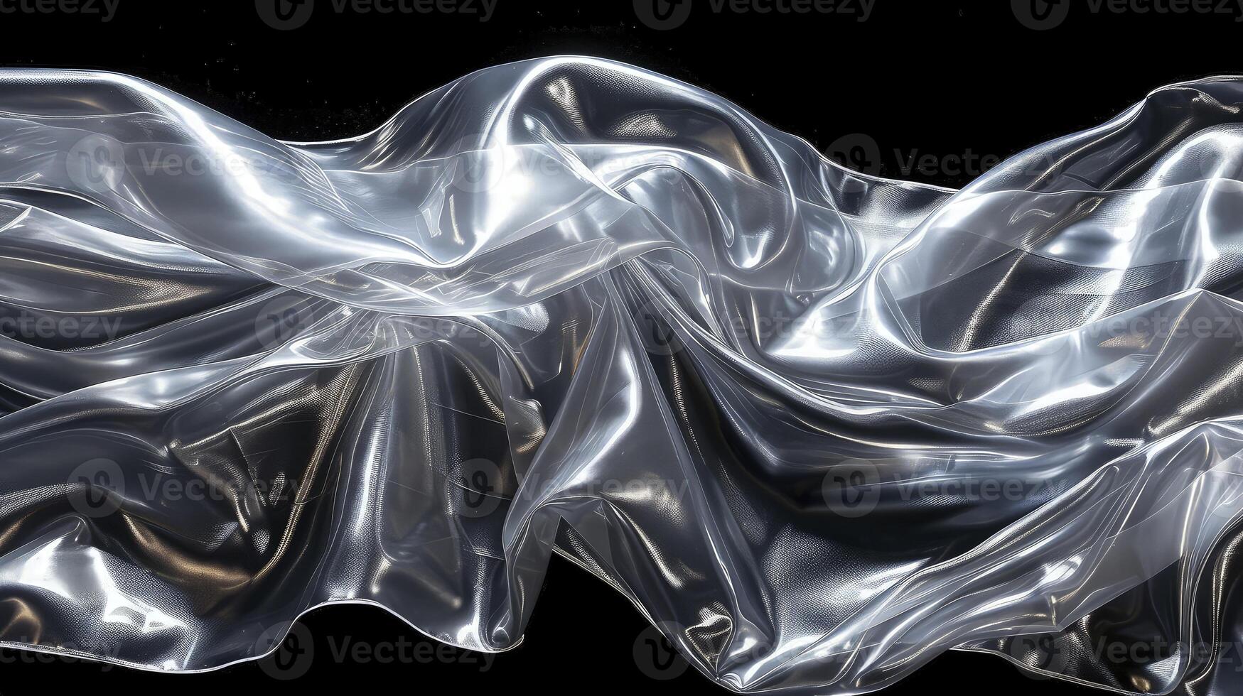 A silver fabric is being blown around photo