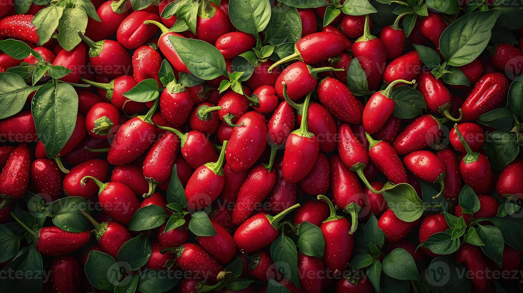 A large group of red hot peppers photo