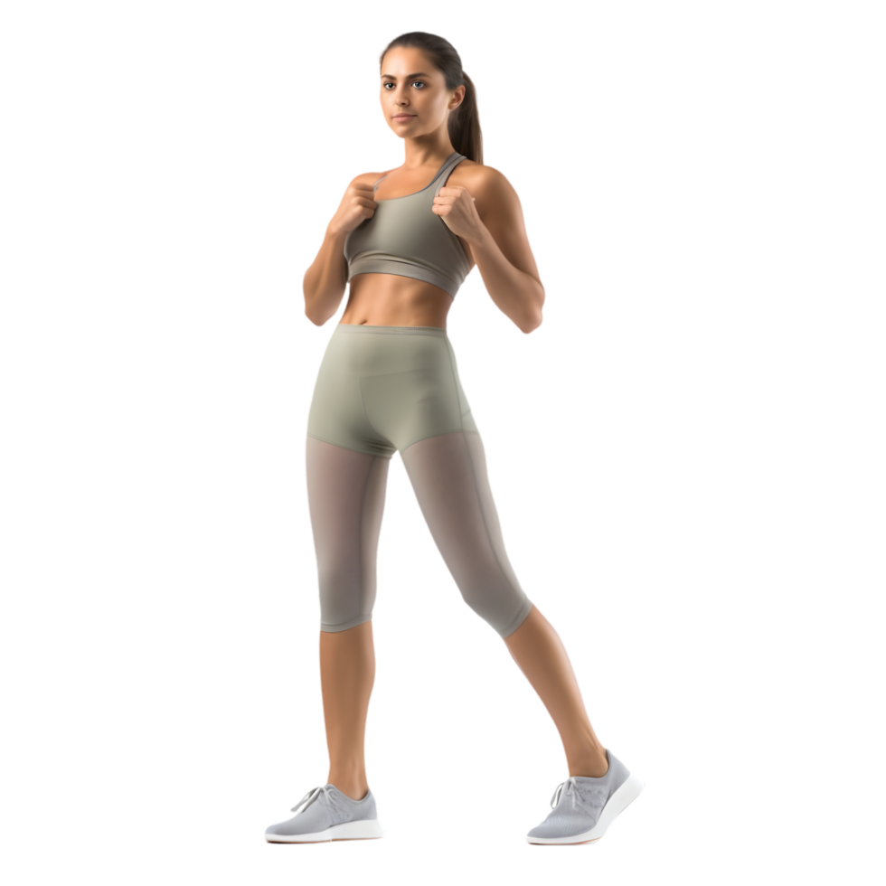 Dynamic stretching routine fitness studio image series indoor eye-level seamless motion pattern png
