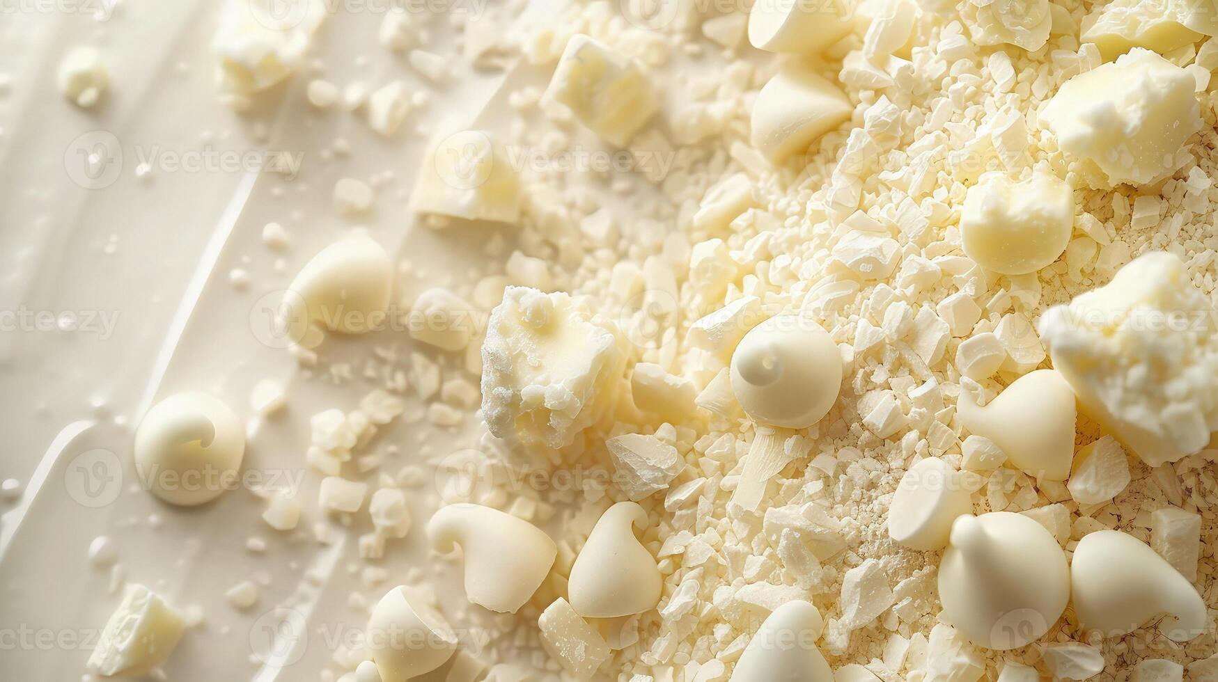 A close up of white chocolate chips photo