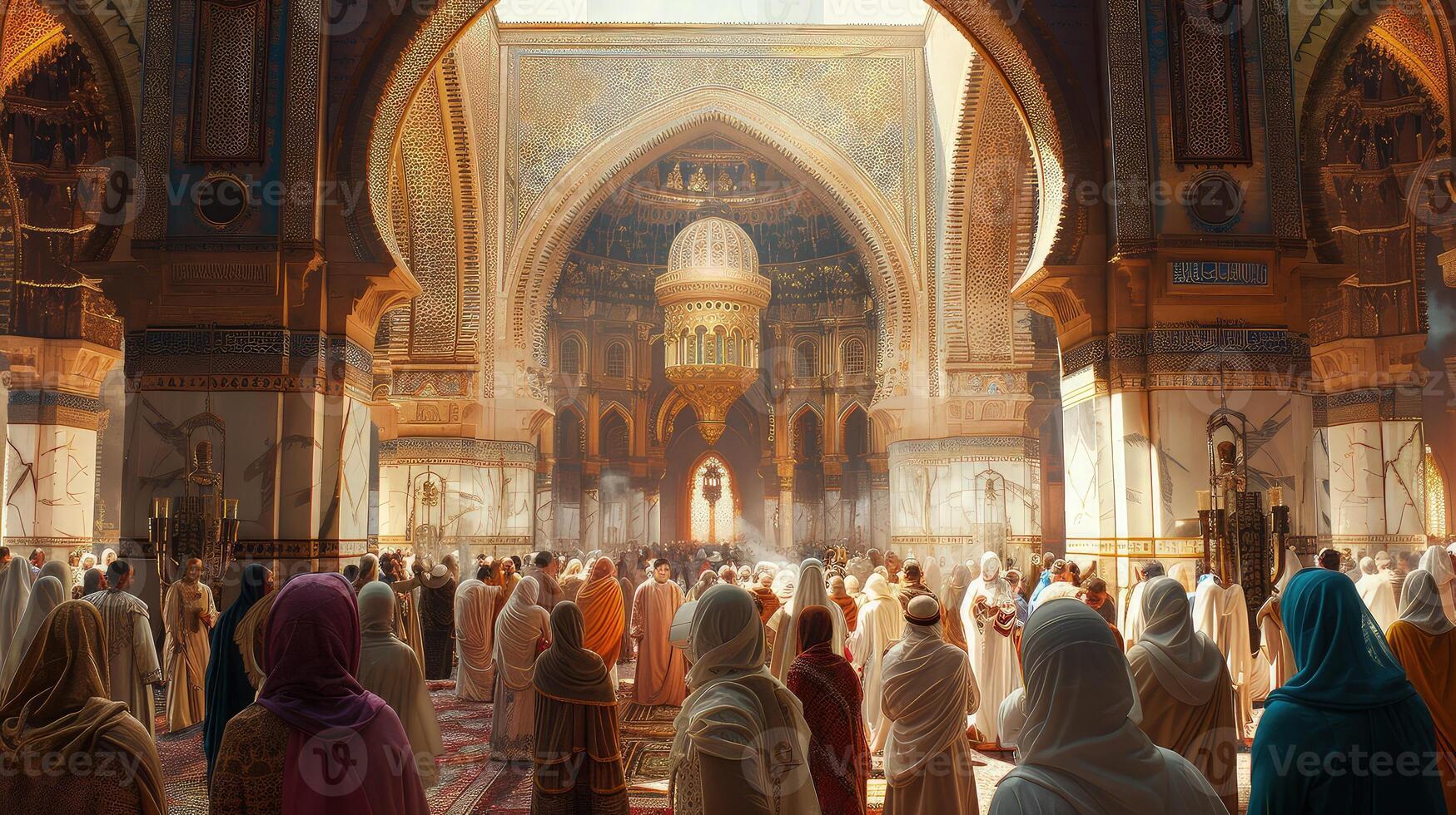 The prophet muhammad in the mosque photo