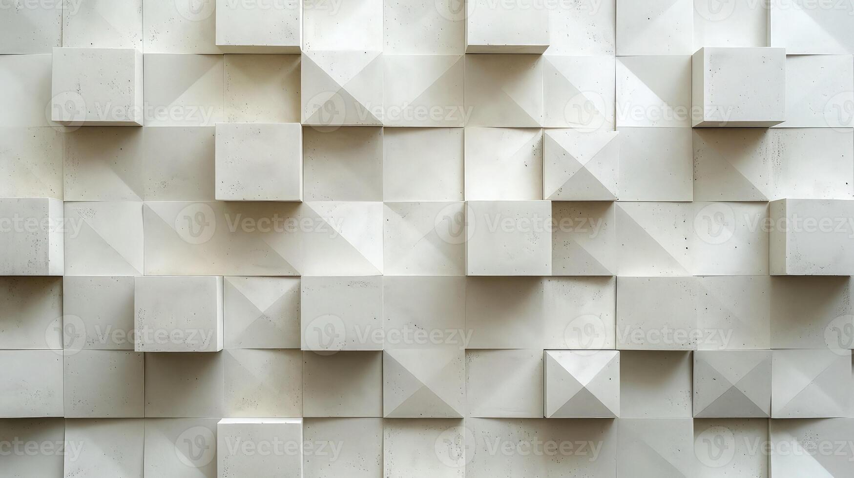 A wall made of white cubes with squares on it photo