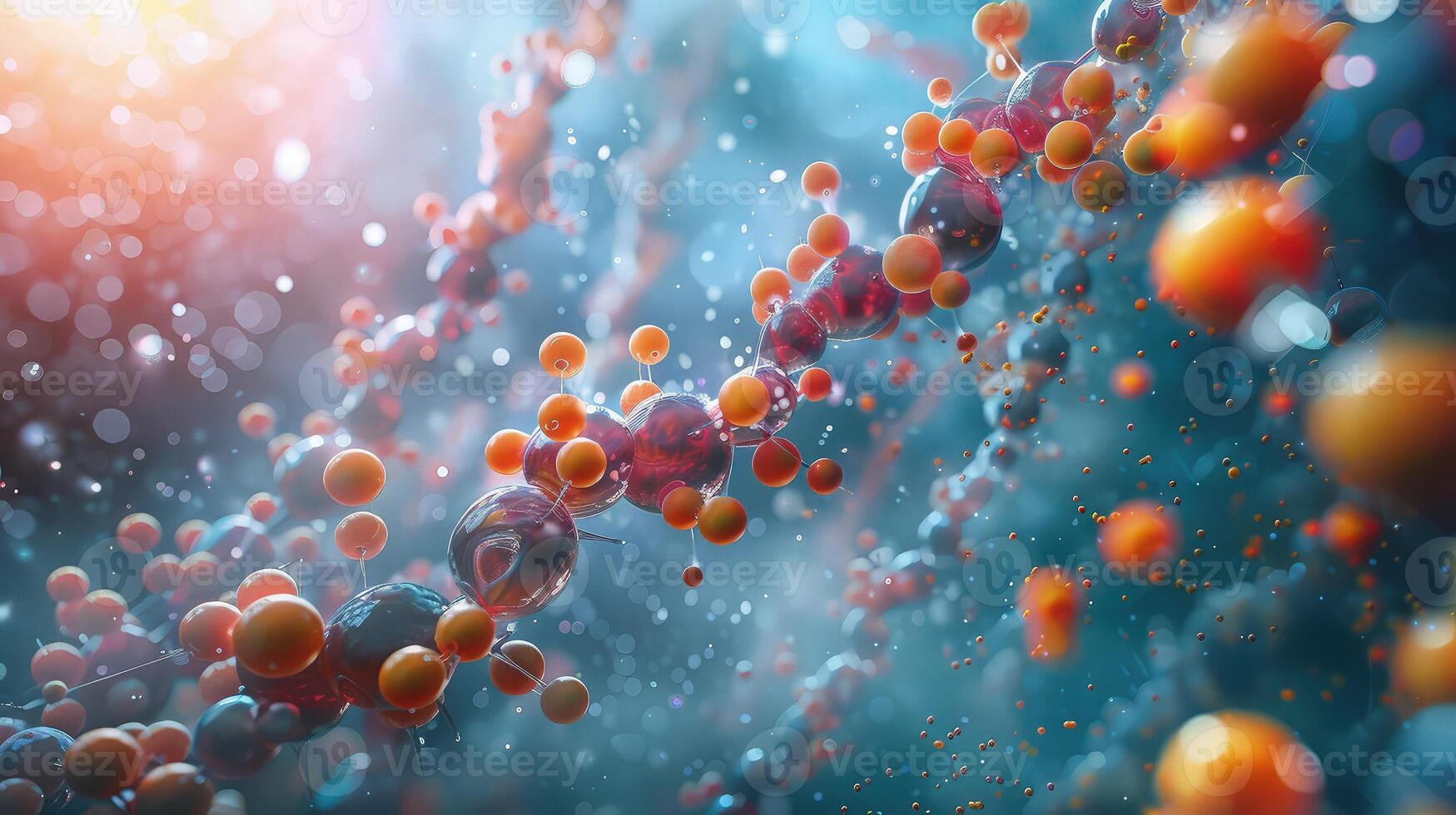 A group of orange and yellow bubbles are floating in the air photo