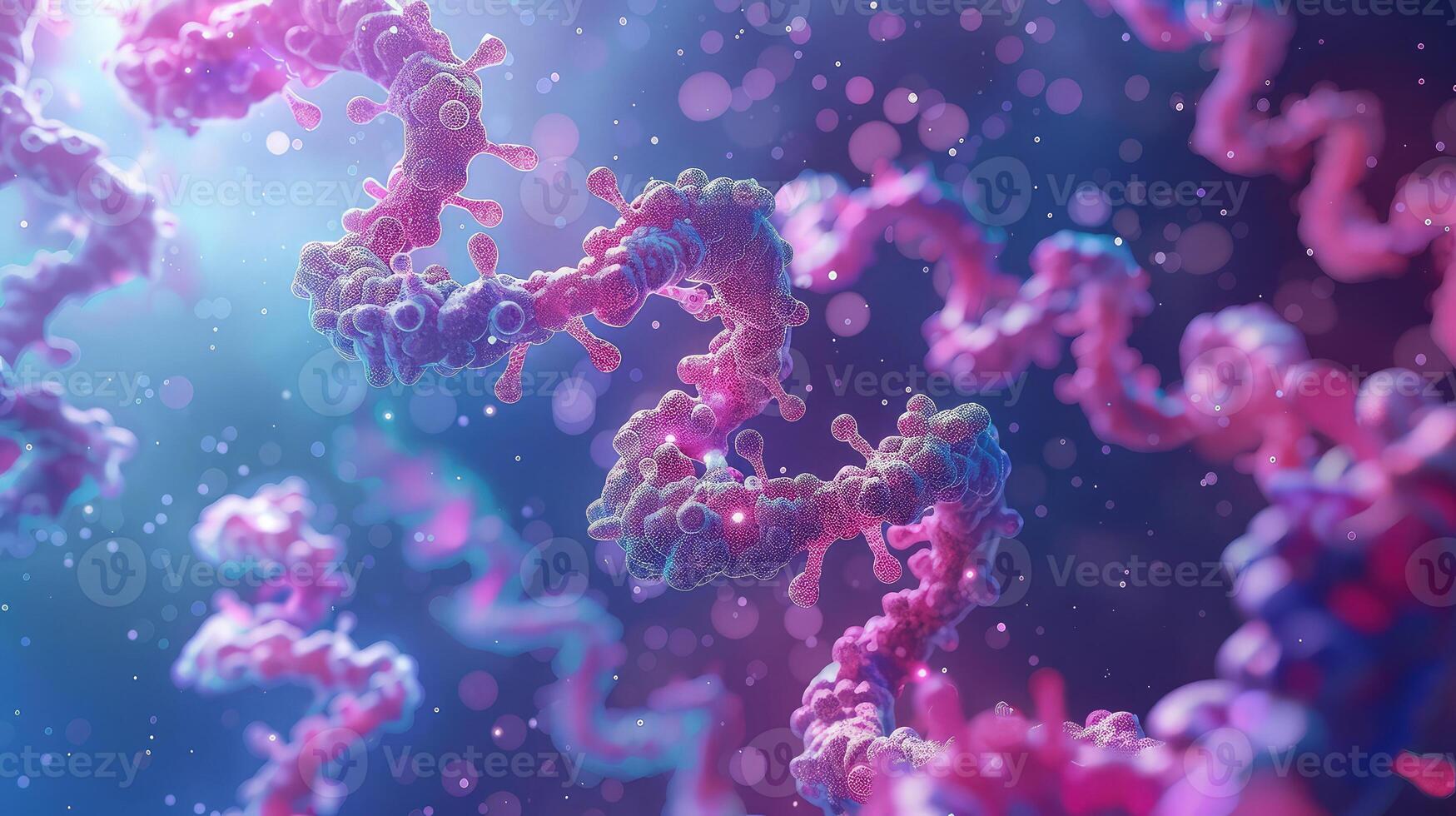 3d rendering of a dna molecule photo