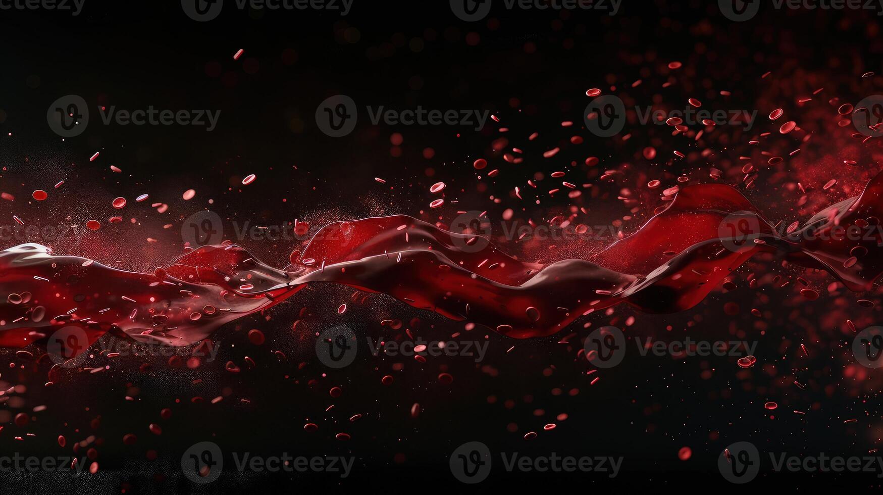 A red liquid splashing on a black background photo