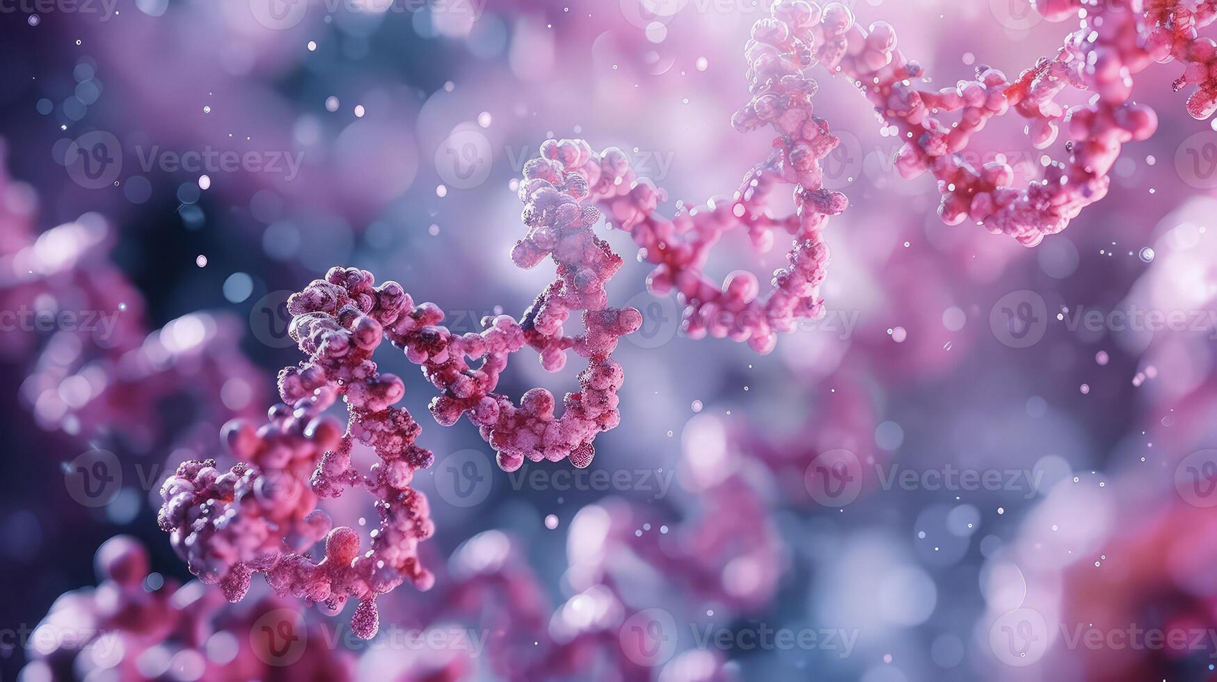 A close up of a dna strand photo