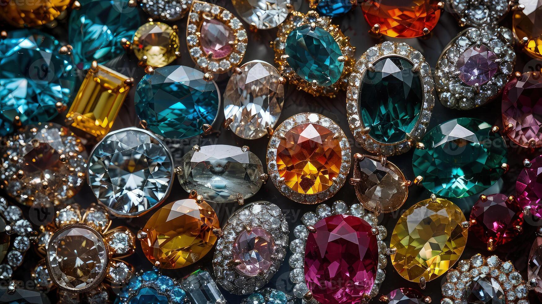 A large collection of colorful diamonds photo