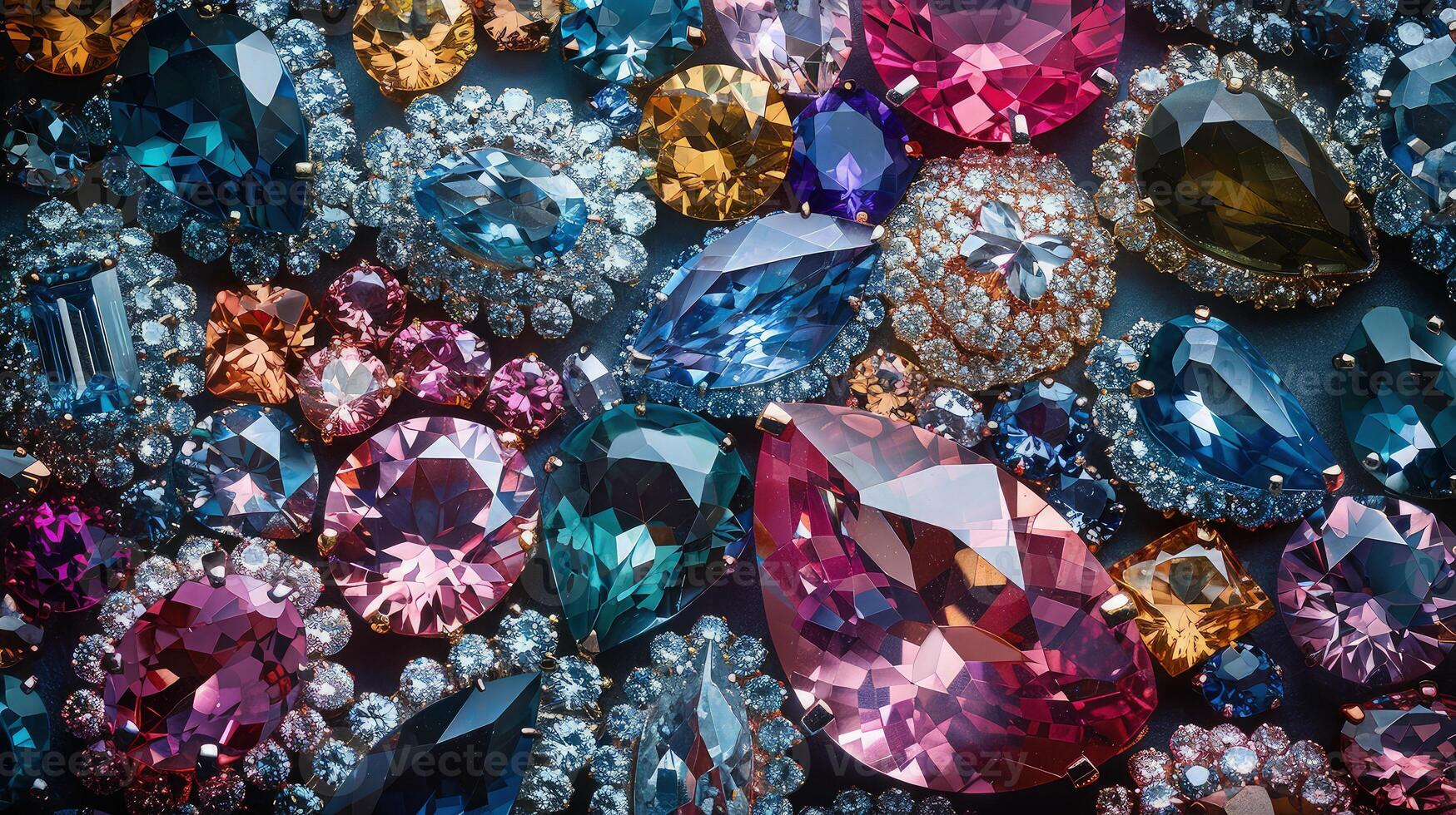 A large pile of colorful diamonds photo