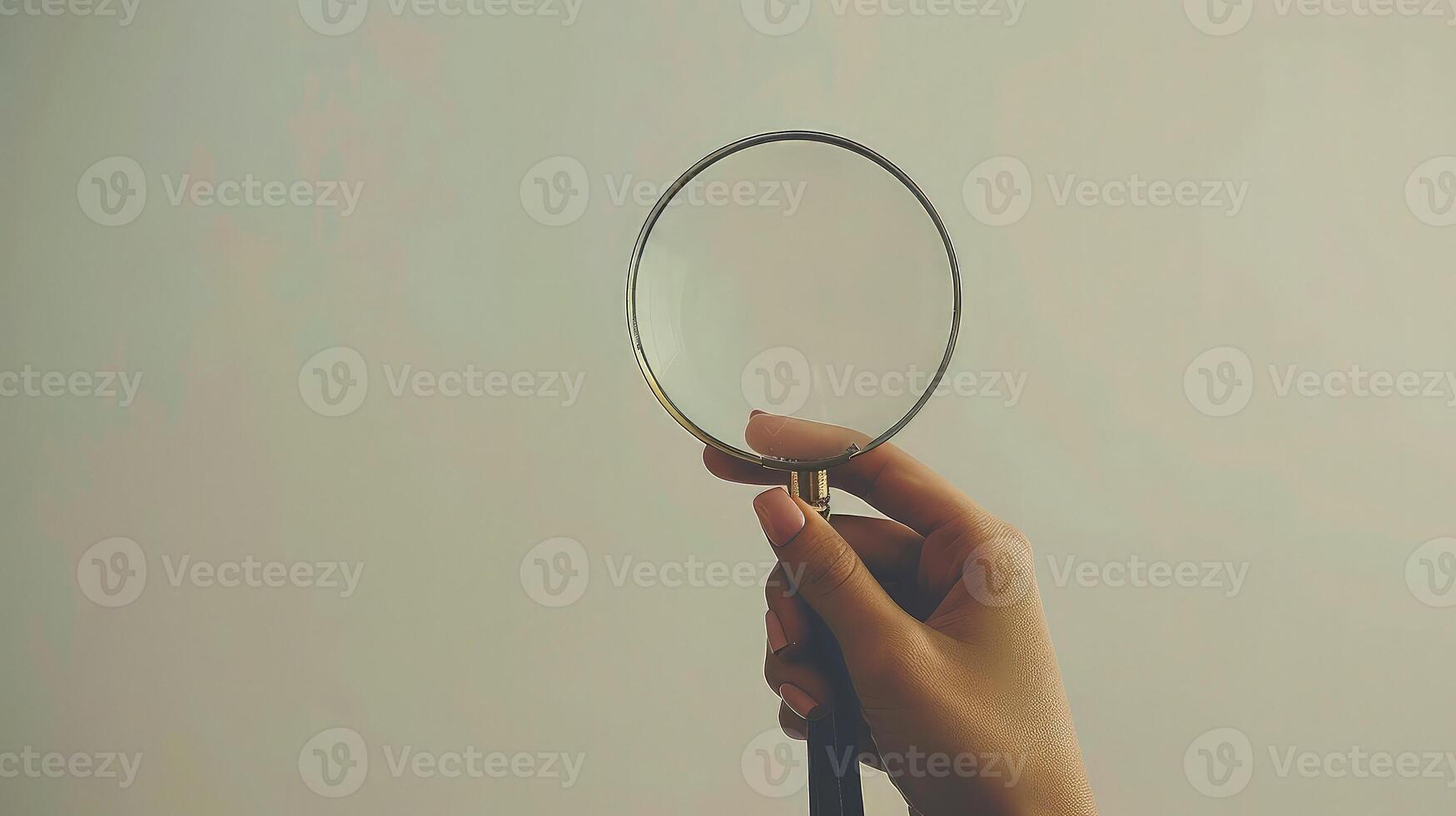 Dynamic curiosity exploring with magnifying glass. photo