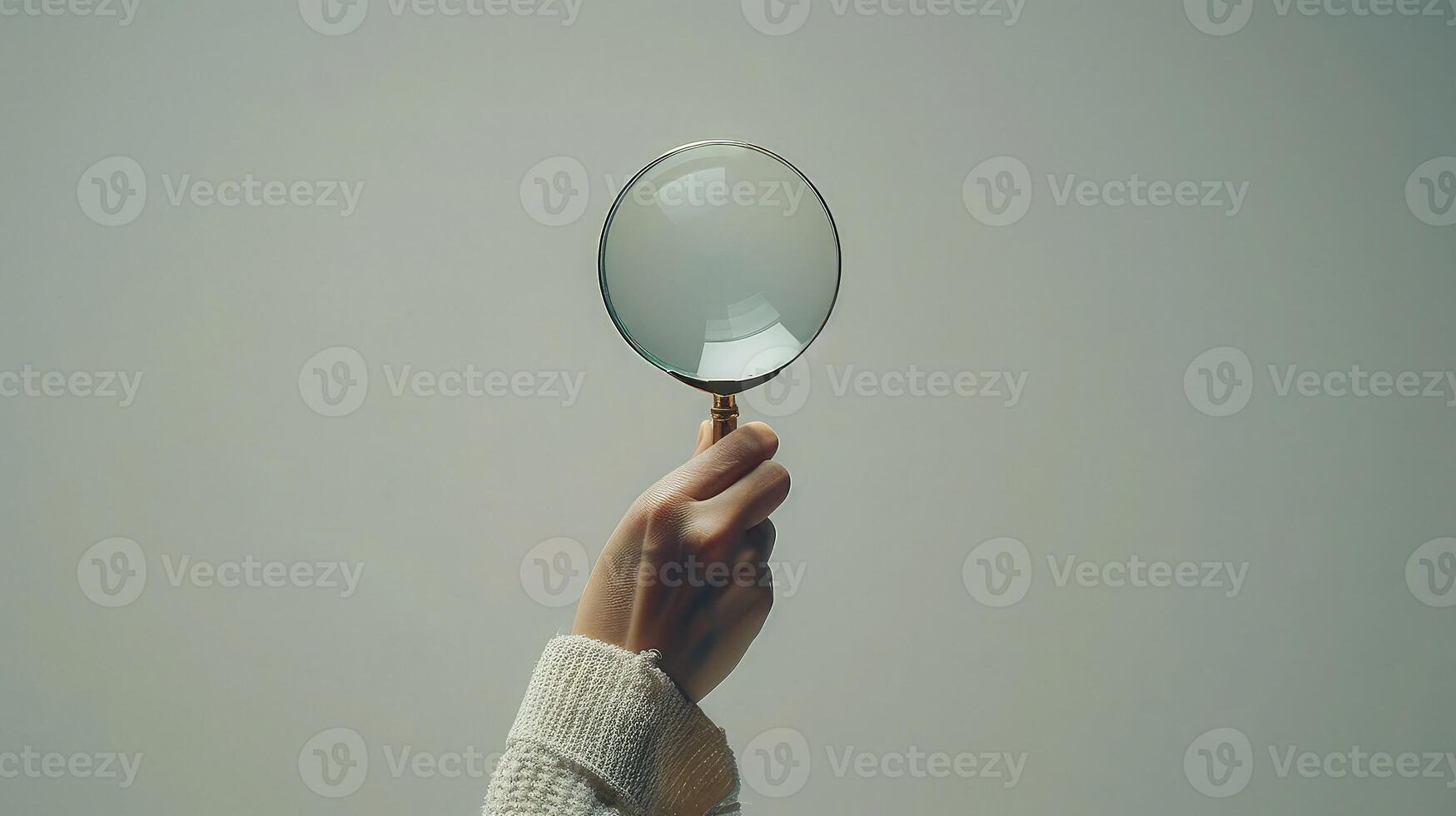 Graceful curiosity exploring with magnifying glass. photo