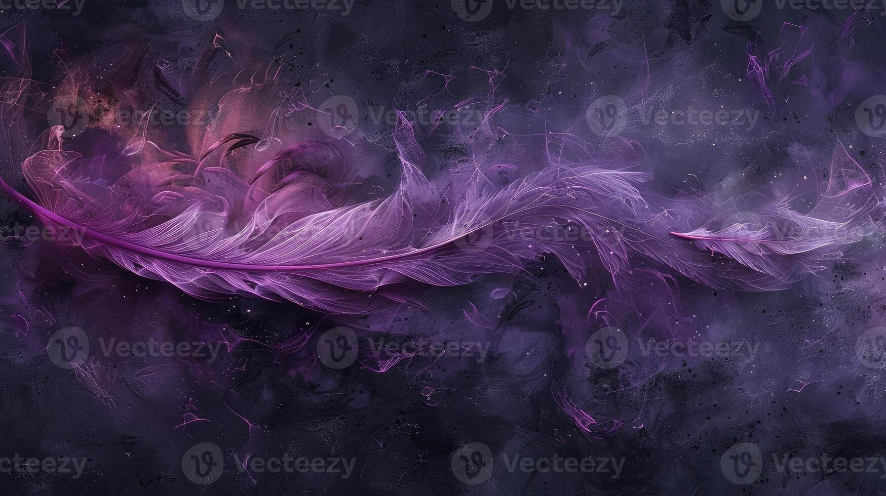 Ethereal cascade, amethyst's mystery on black. photo