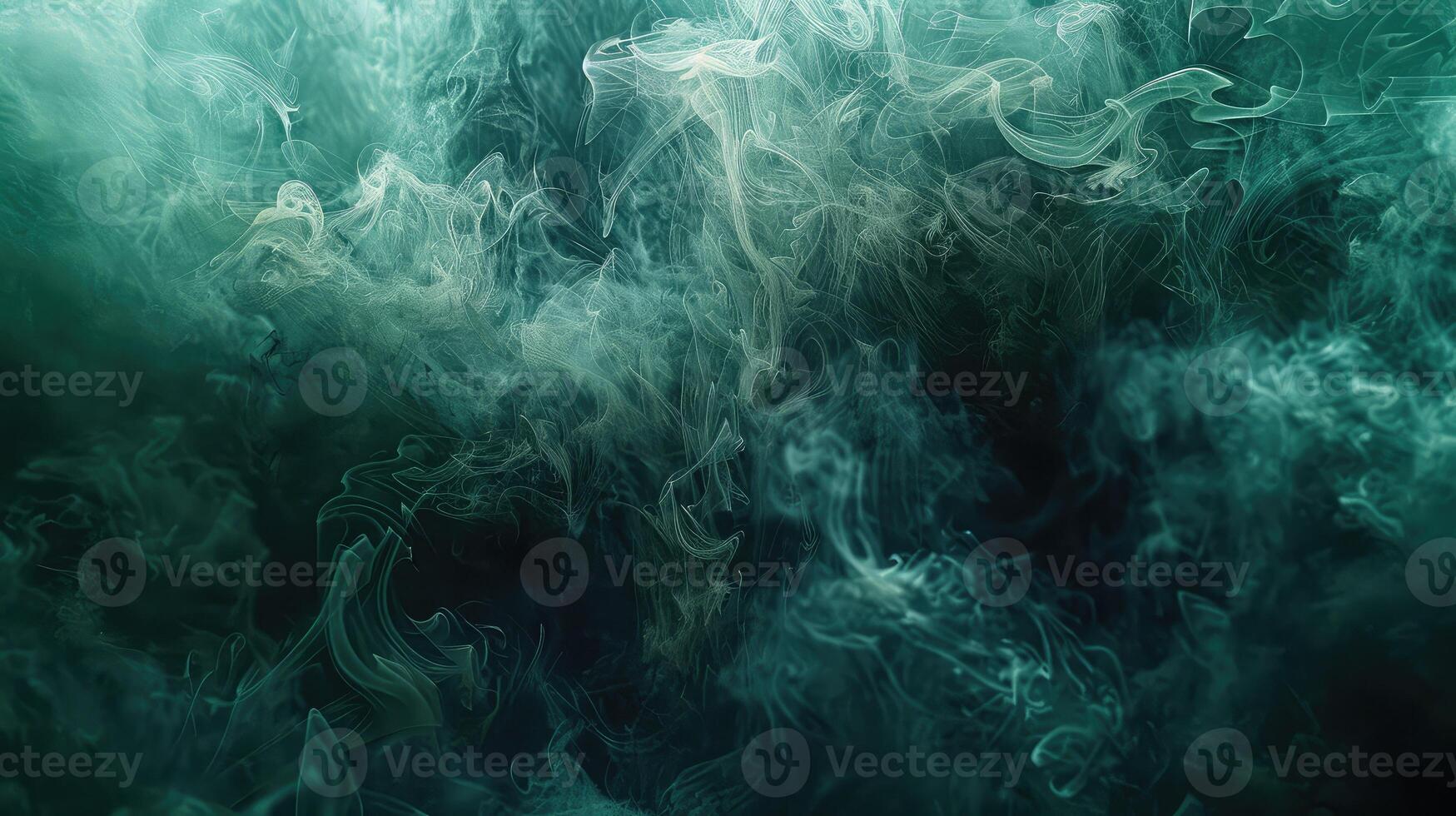 Dynamic green smoke, fascination on black canvas. photo