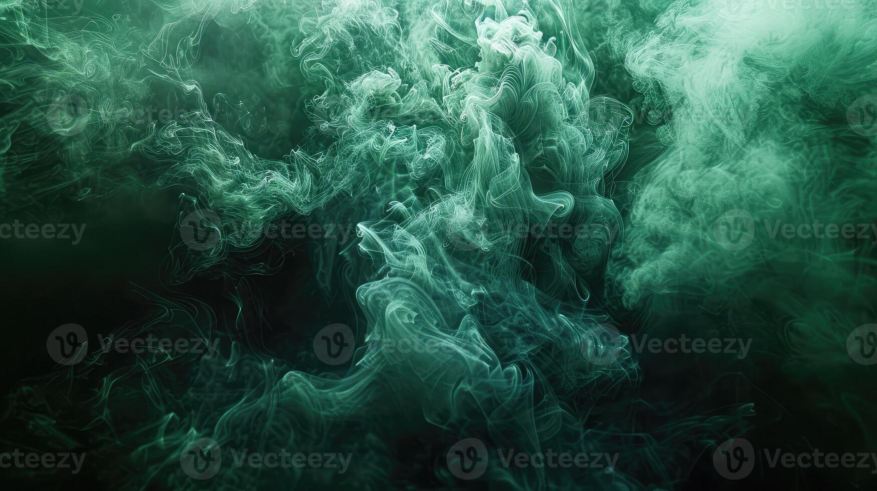 Fascination in green smoke, patterns on dark canvas. photo