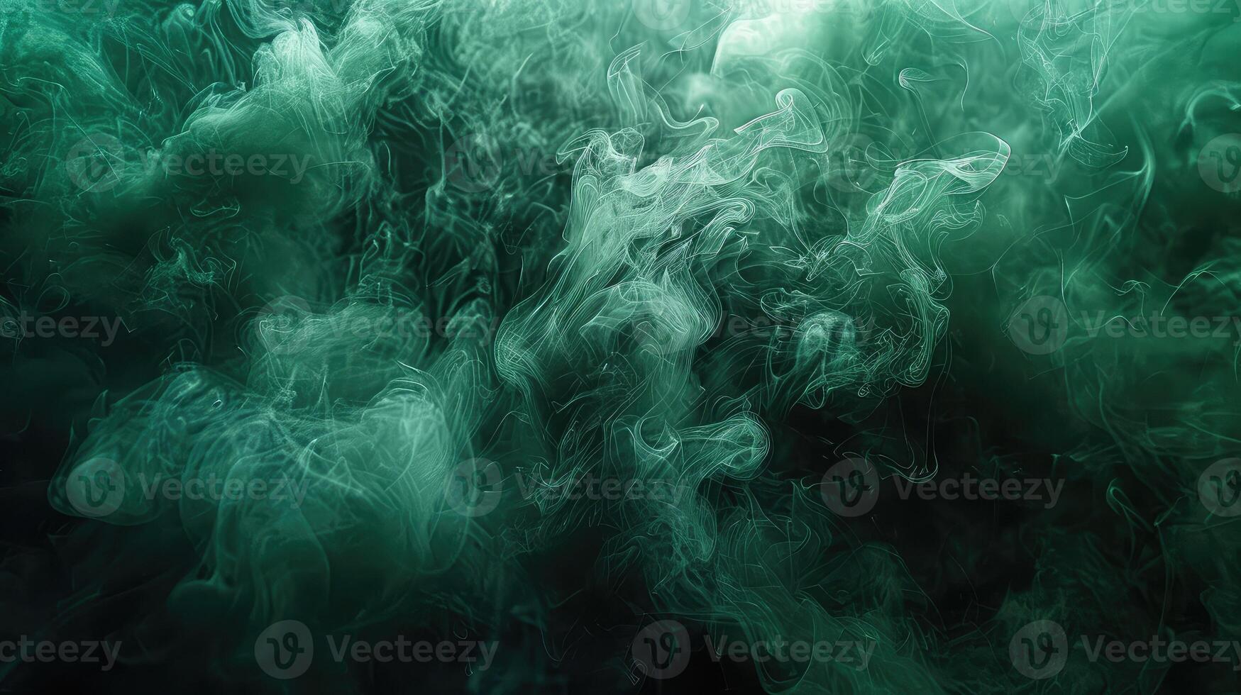 Green smoke's elegance, dynamic patterns on black. photo