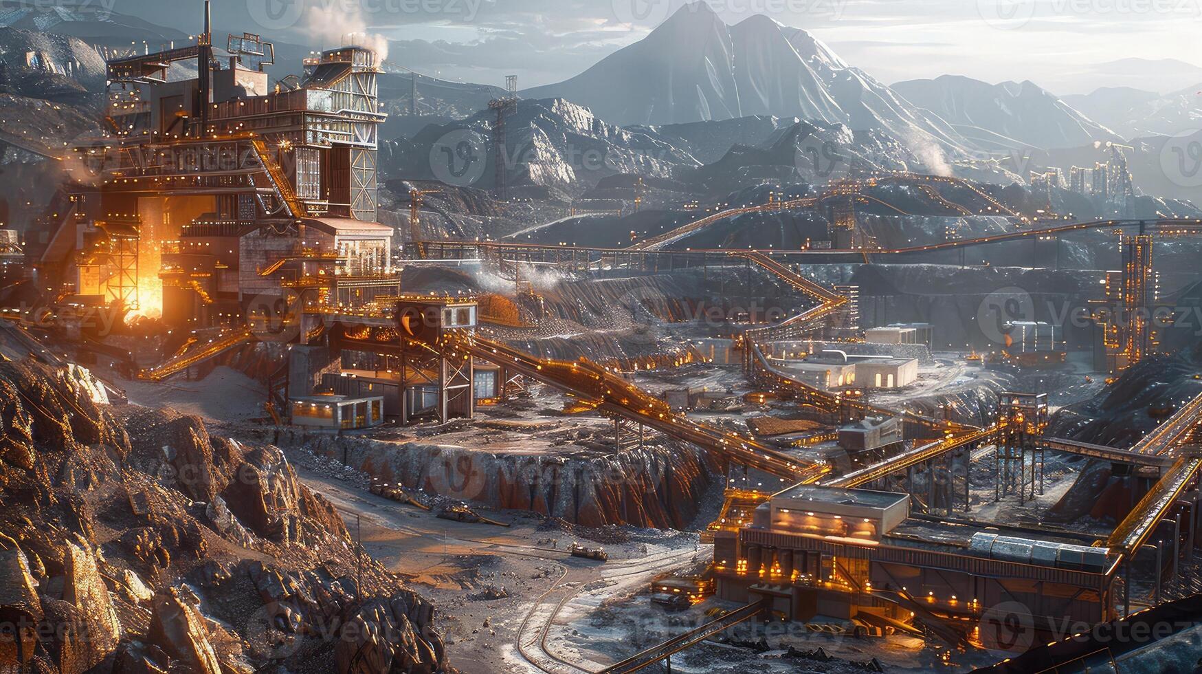 A Glimpse into dynamic the Ore Processing Journey at a Cutting-Edge Mining Facility. photo