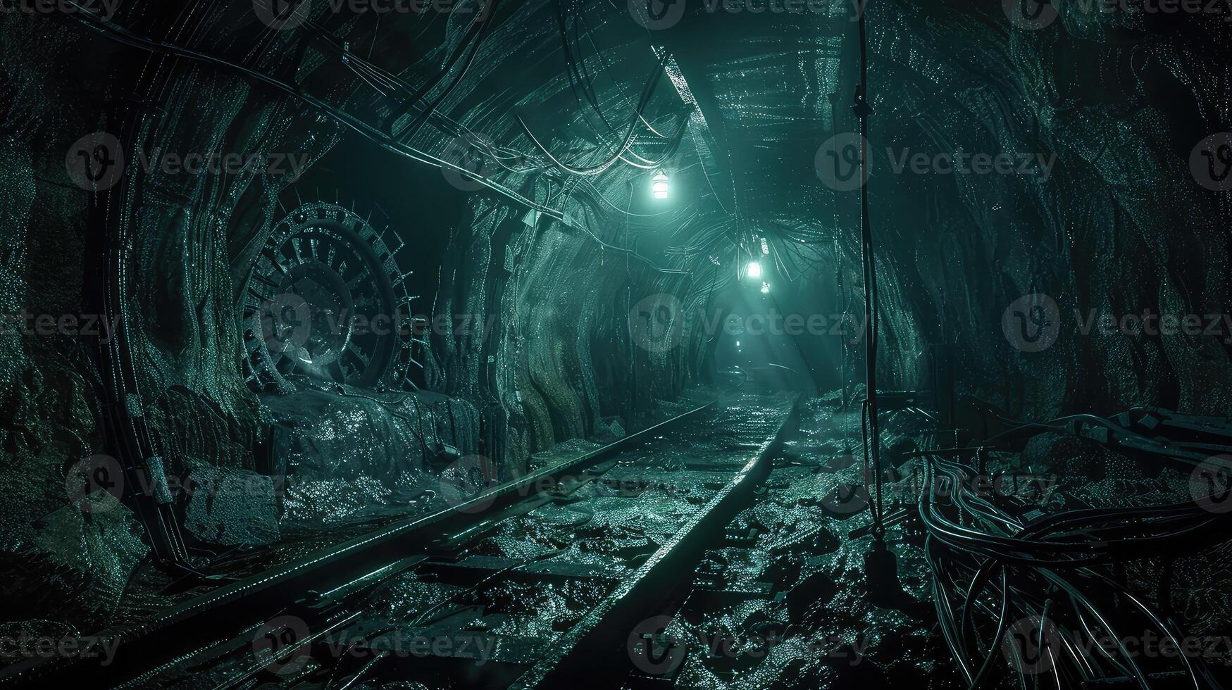 Dynamic Exploration of a Miners Trek Through Labyrinthine Underground Tunnels photo