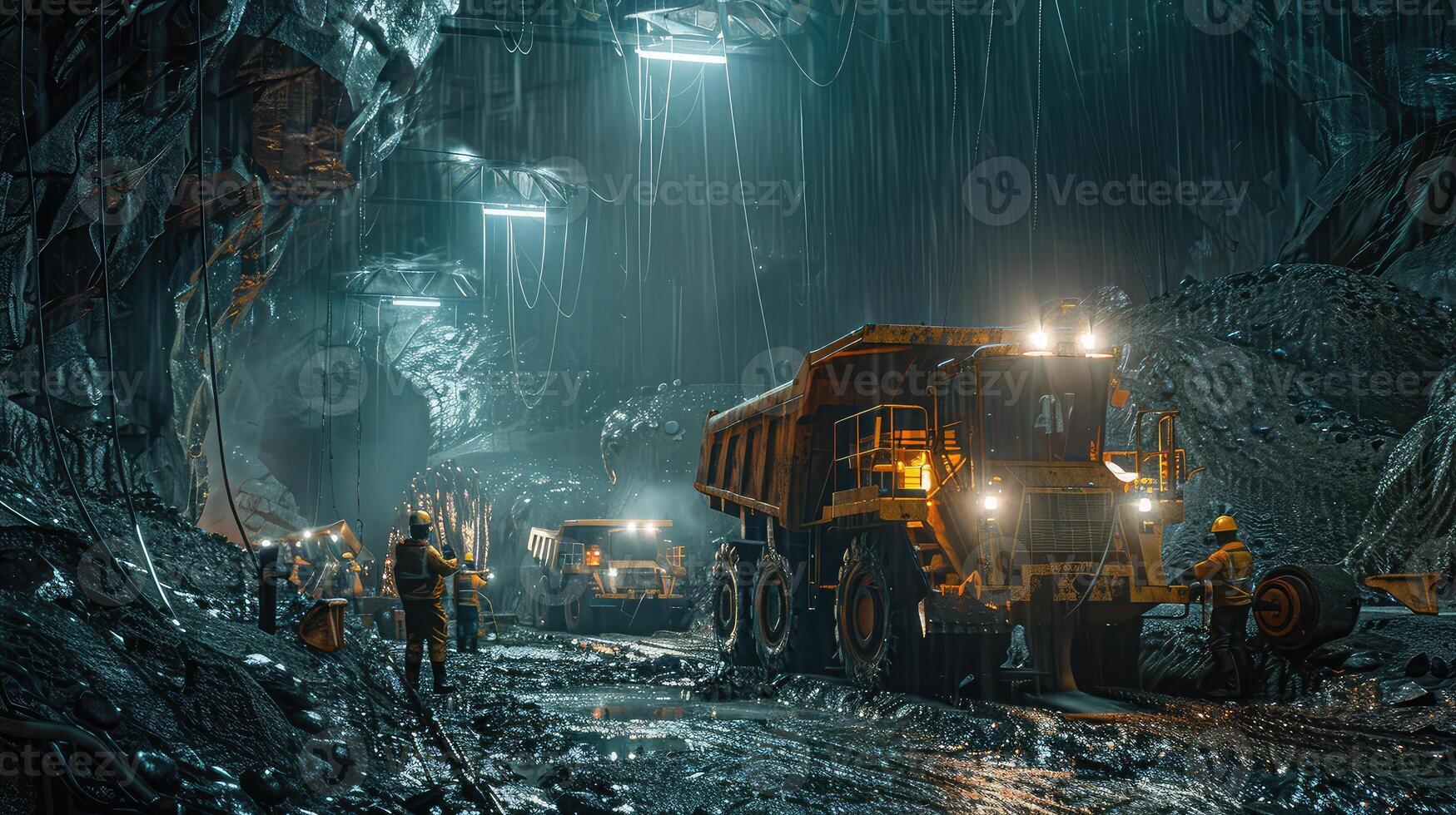Rugged Terrain Showcasing the Dynamic Realism of Miners in Action photo