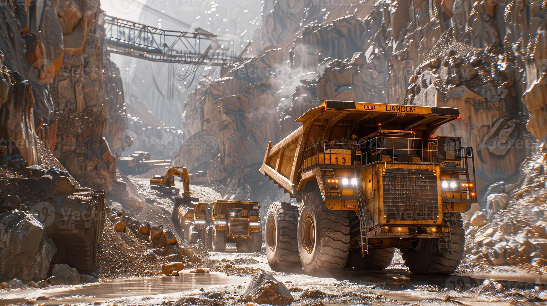 The Dynamic Impact of Mining Machinery Depicted Through Cinematic Perspectives photo