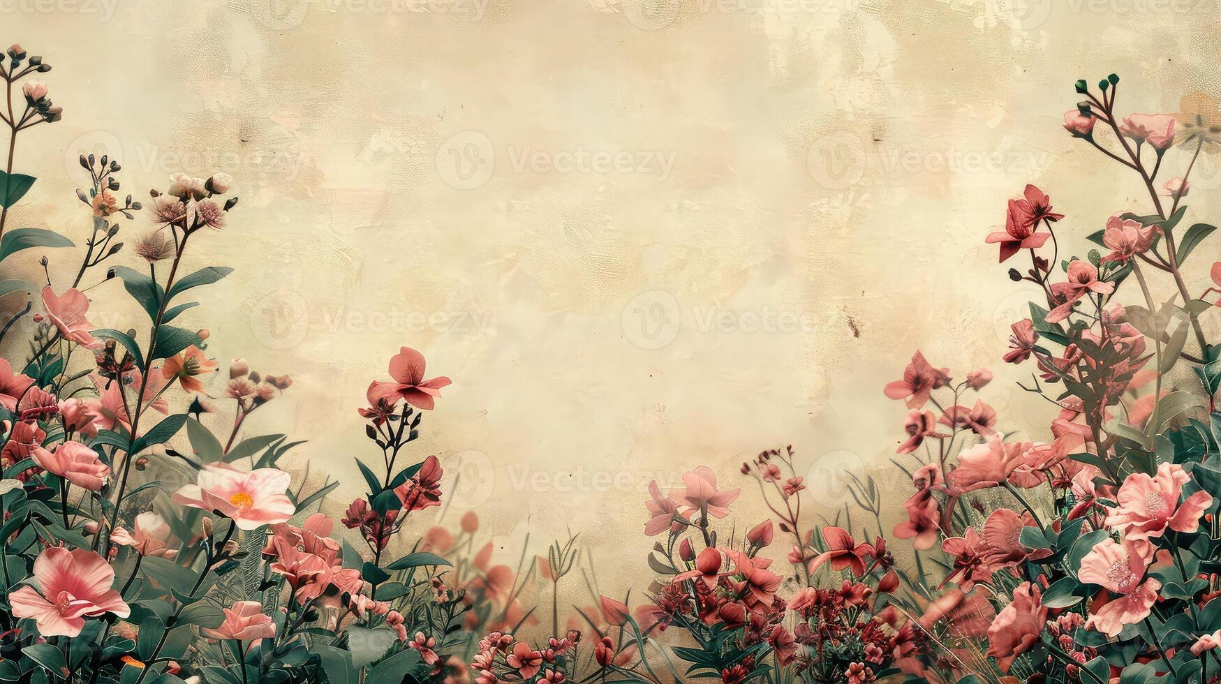 Dynamic Design of Floral Borders for a Personalized Postcard Template photo