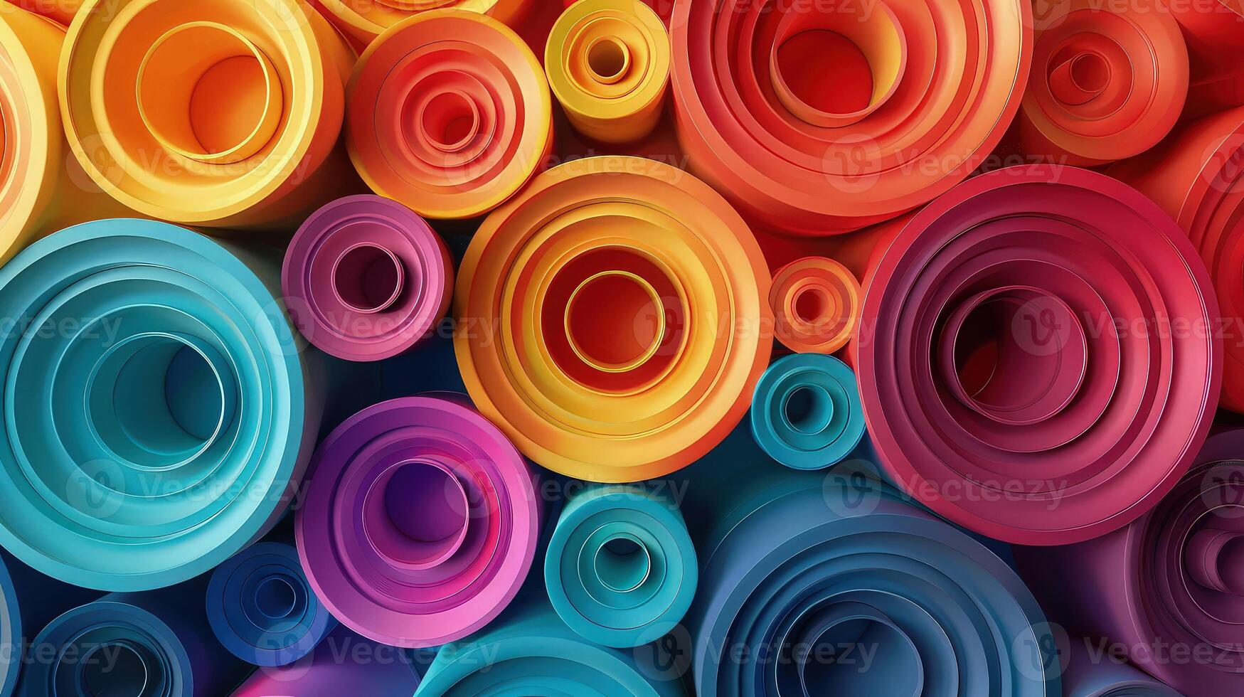 Vibrant Abstract Background Featuring Clay Rainbow Stems in 3D photo