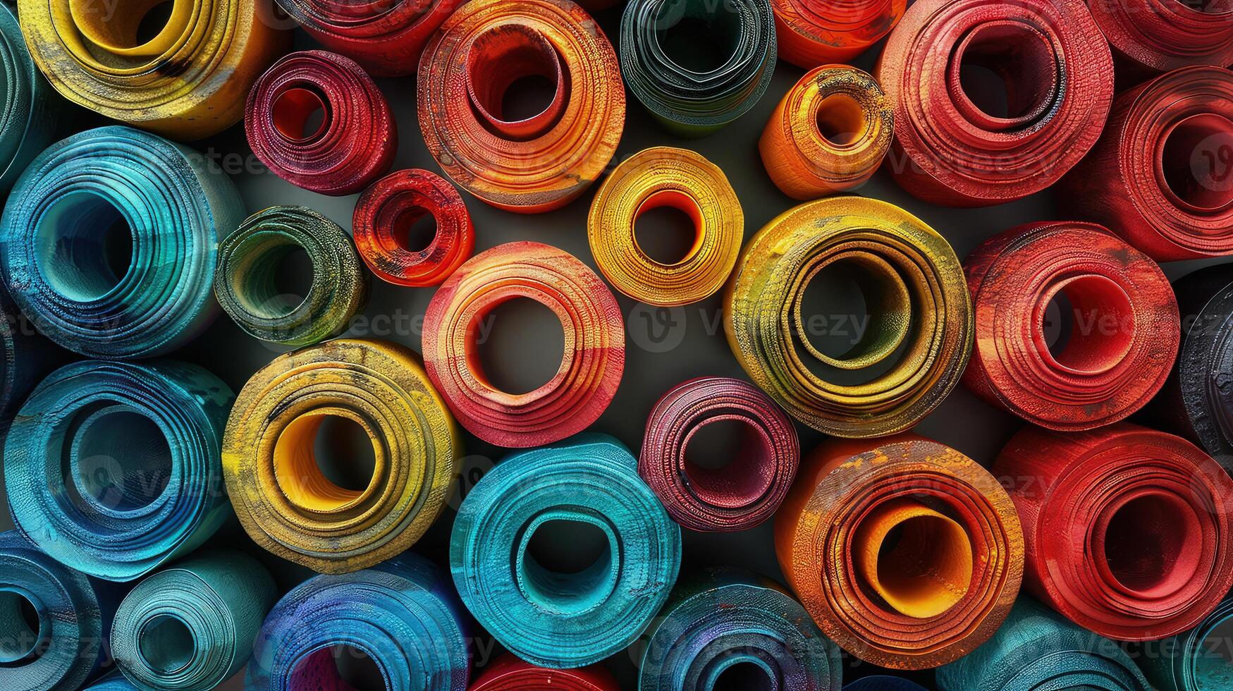 The mesmerizing beauty of rainbow-colored stems captured in clay-type art photo