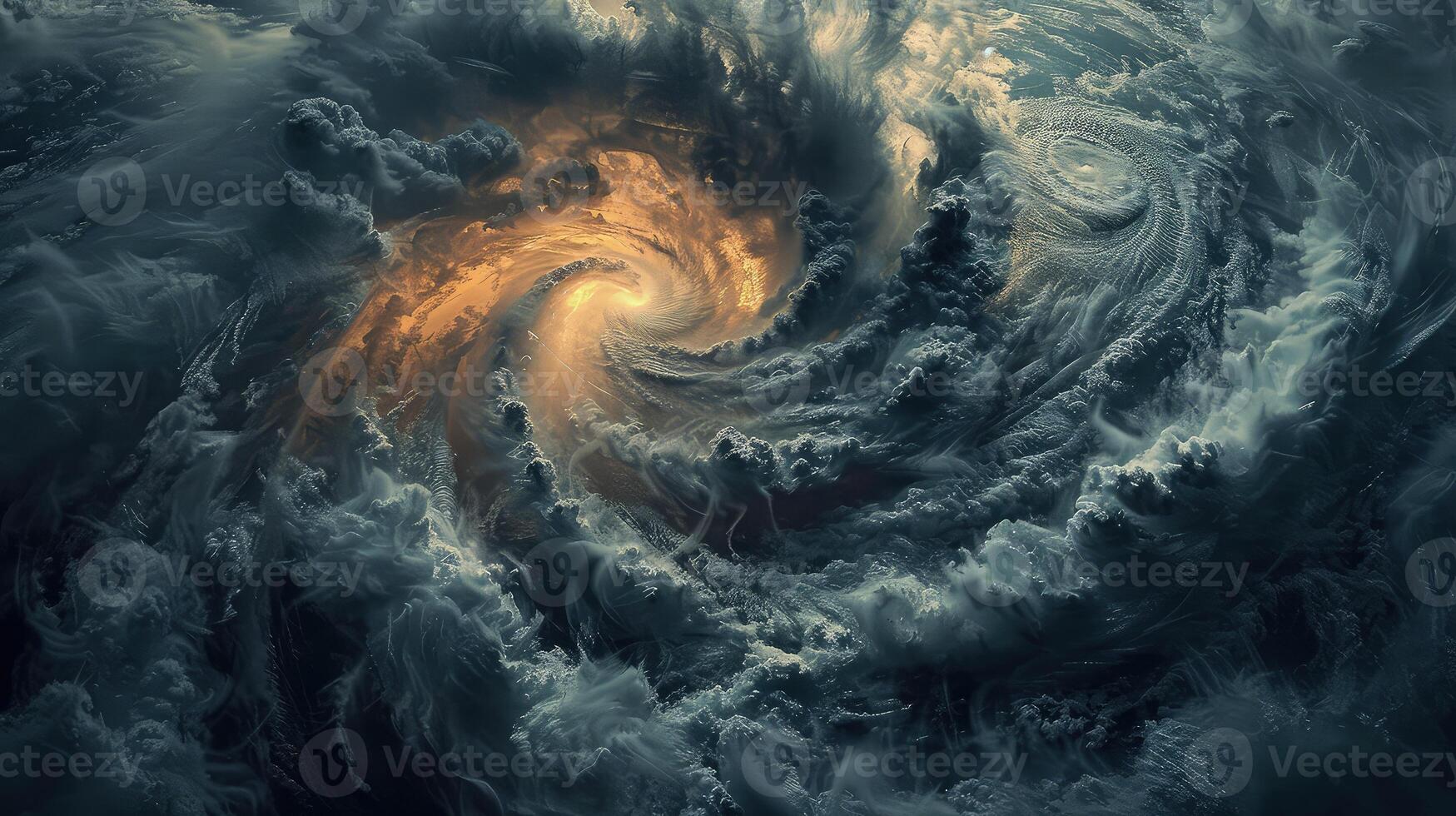 A satellite's view of a storm's expansive reach and swirling turmoil photo