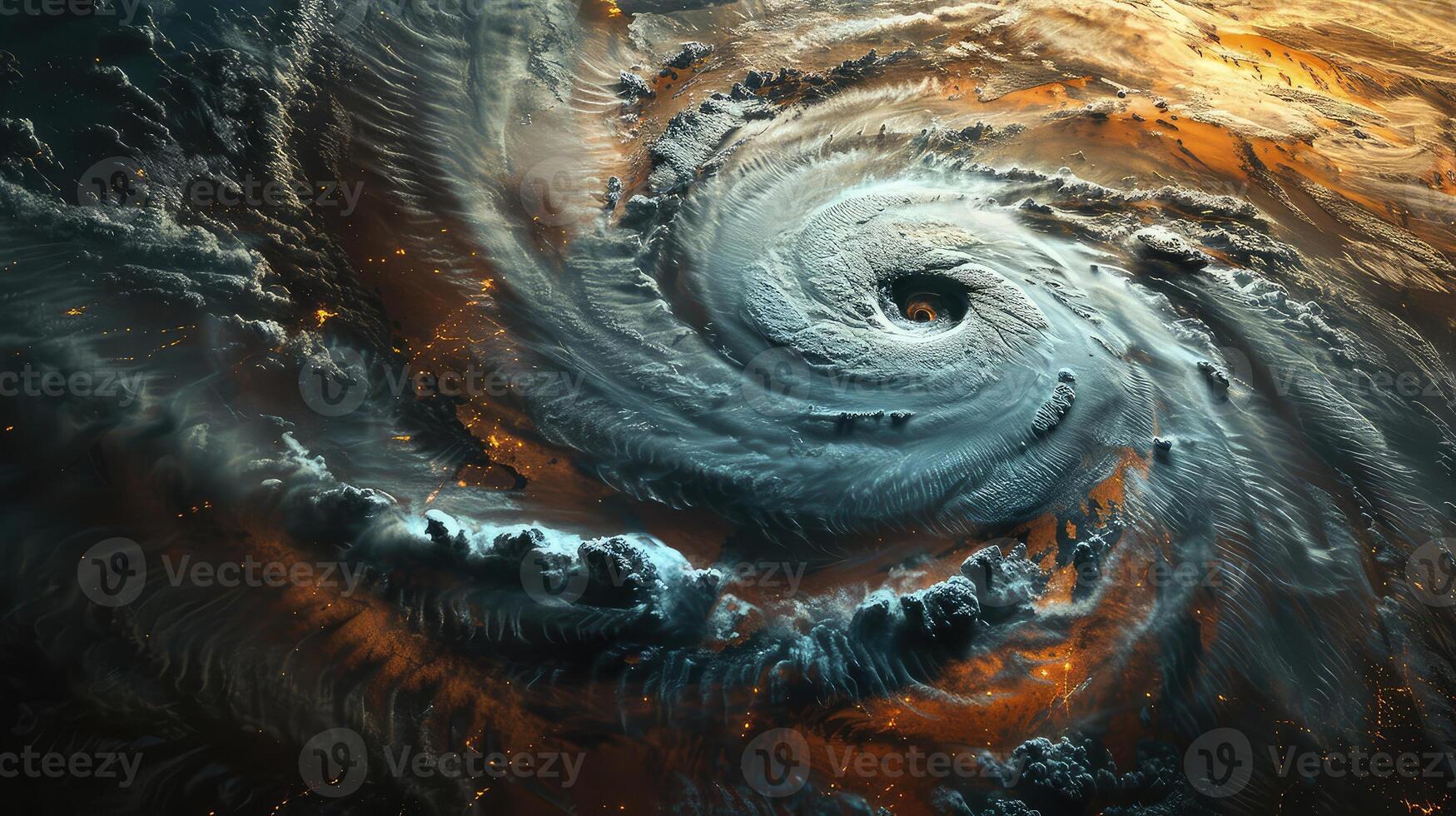 A satellite view revealing the vast power and swirling fury of a storm photo