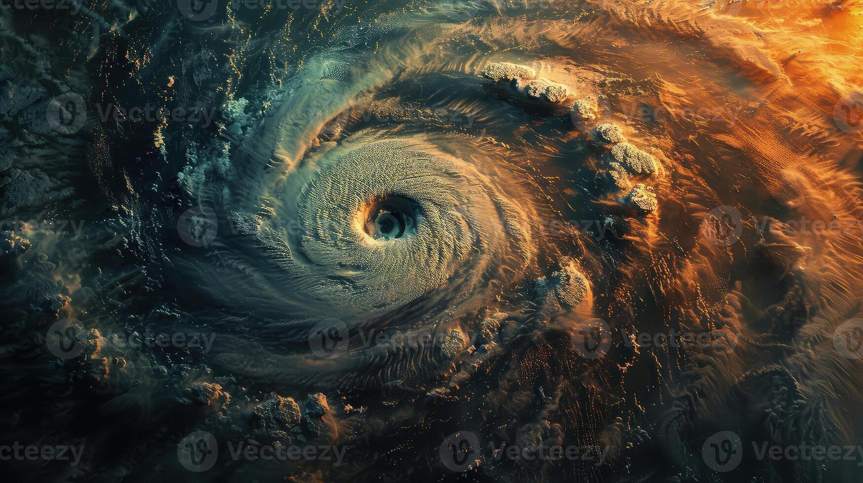 The dramatic motion of a massive cyclone captured in an aerial view photo