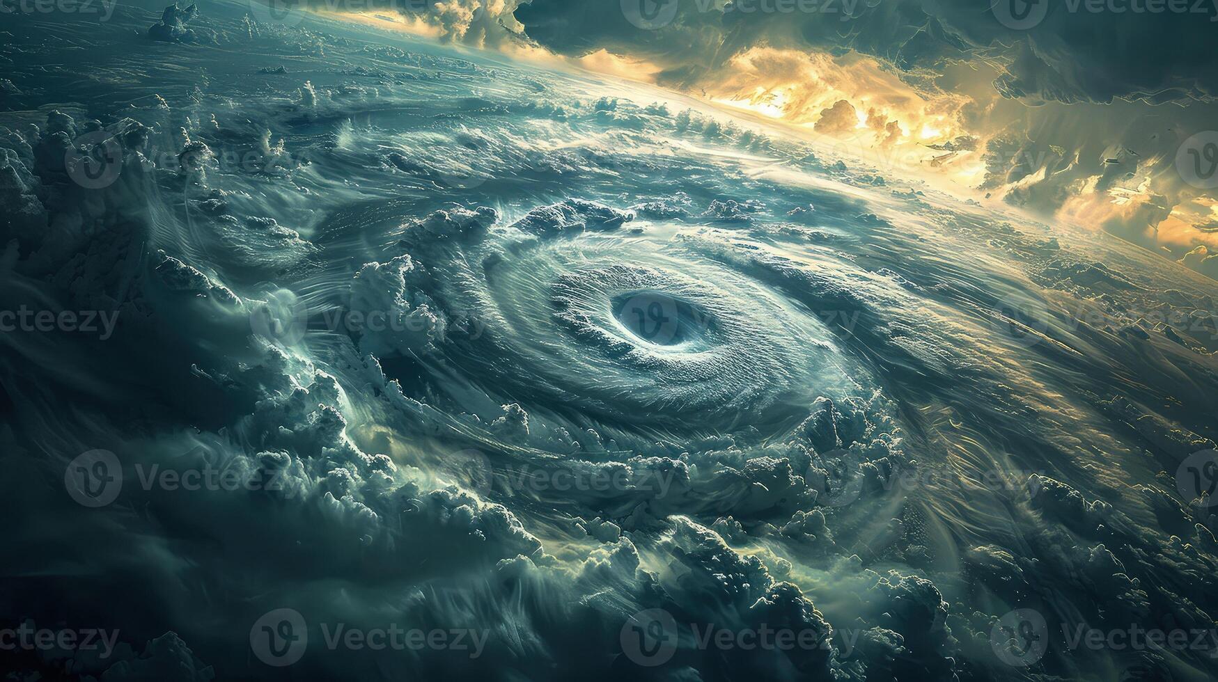 The intense turbulence of a massive storm highlighted in an aerial shot photo