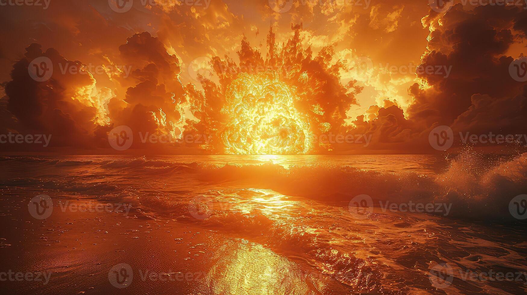 The ocean roars with chaos as atomic power is released in full force photo