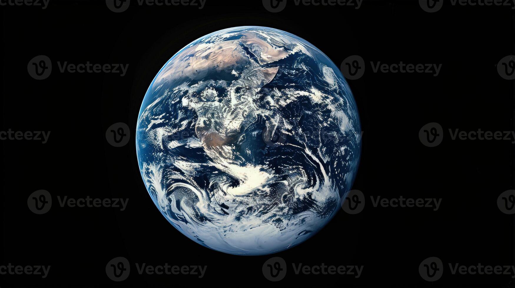 A celestial view highlighting Earth's brilliance against the cosmic void photo