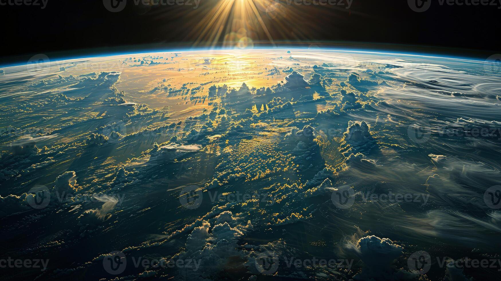 A stunning view of Earth captured from the vastness of outer space photo
