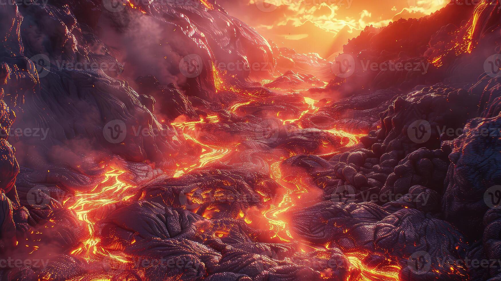 Lava River Spectacle Highlighting the Fiery Elegance of the Natural World photo