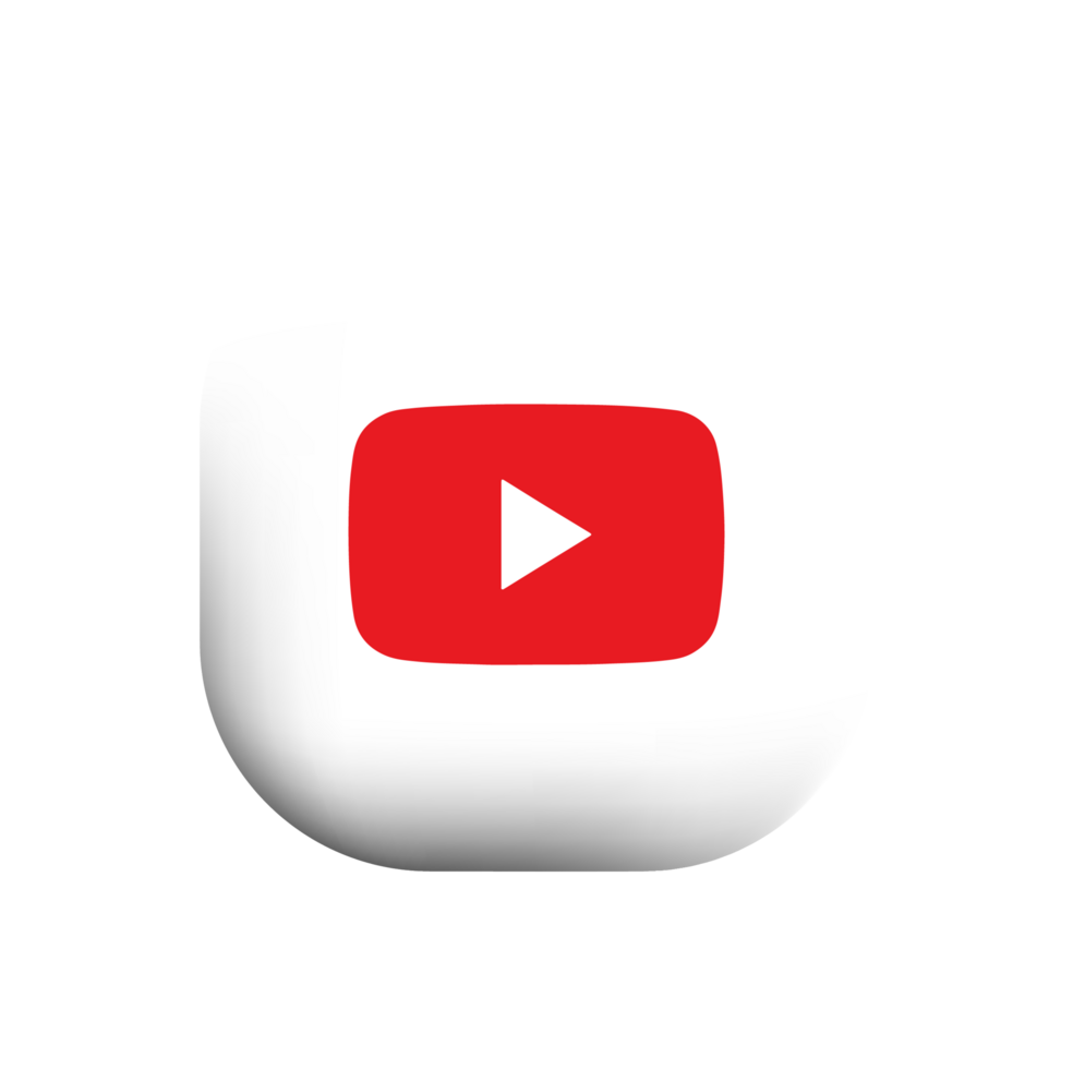 Youtube logo on white button png