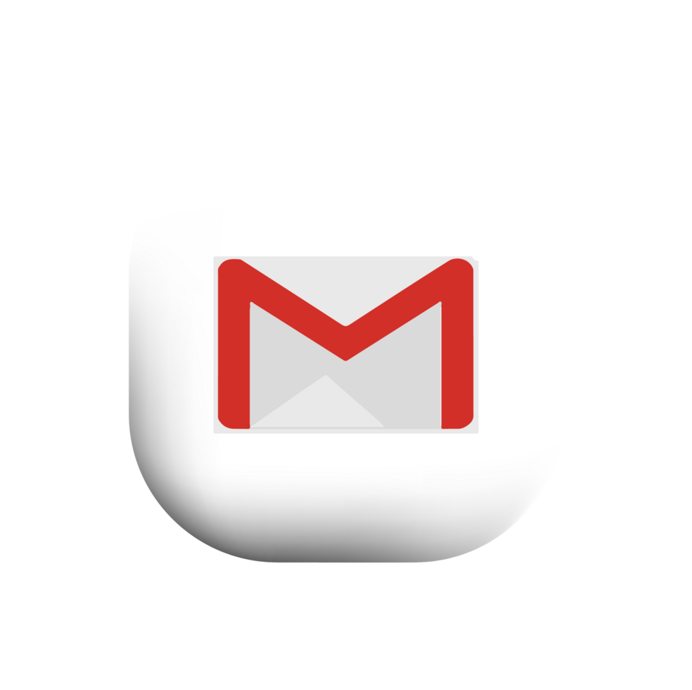 The gmail logo on a white button png