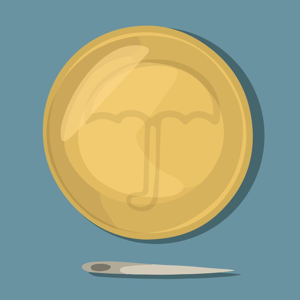 Illustration of Korean dalgona game with umbrella-shaped challenge vector