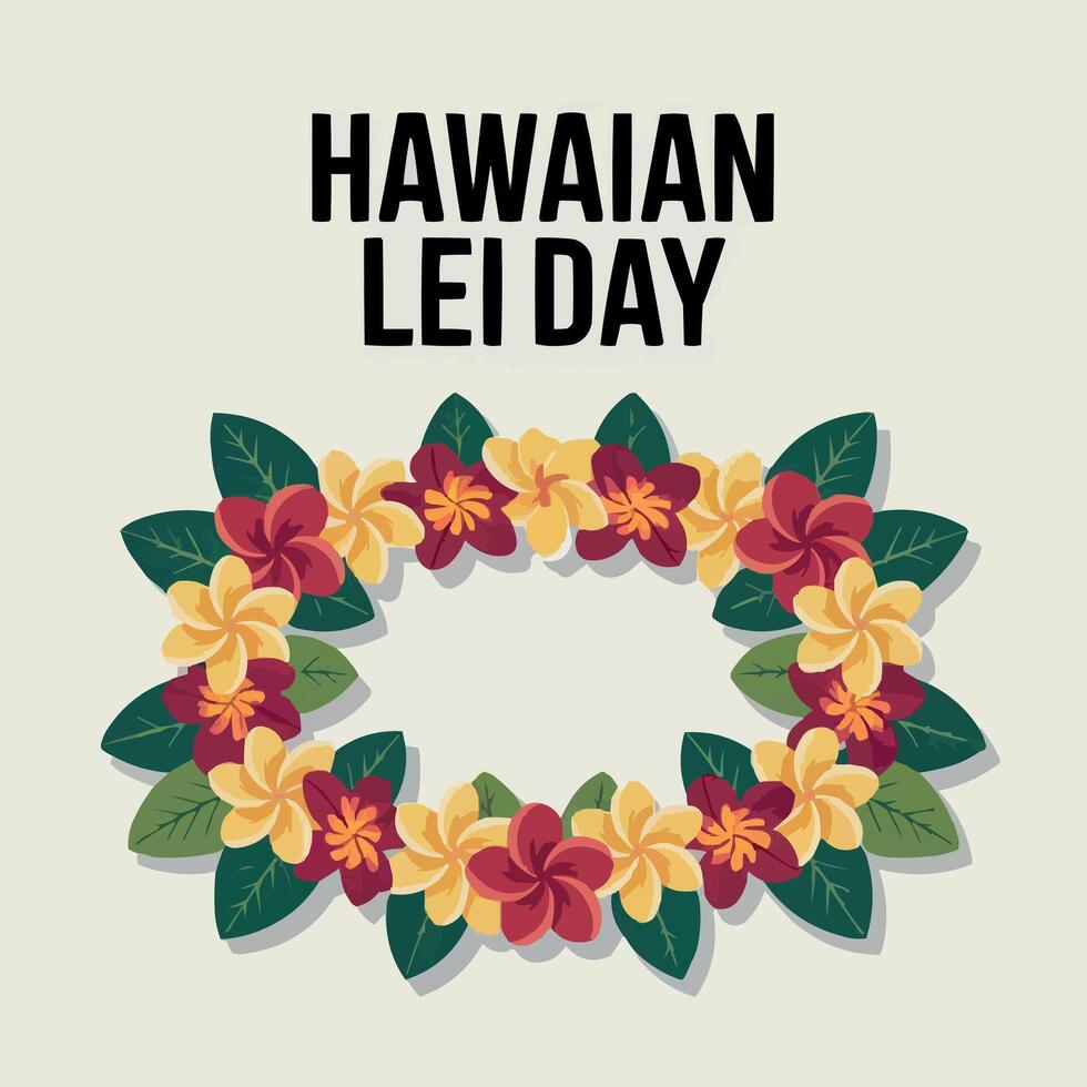hawaiian lei day artwork illustration vector