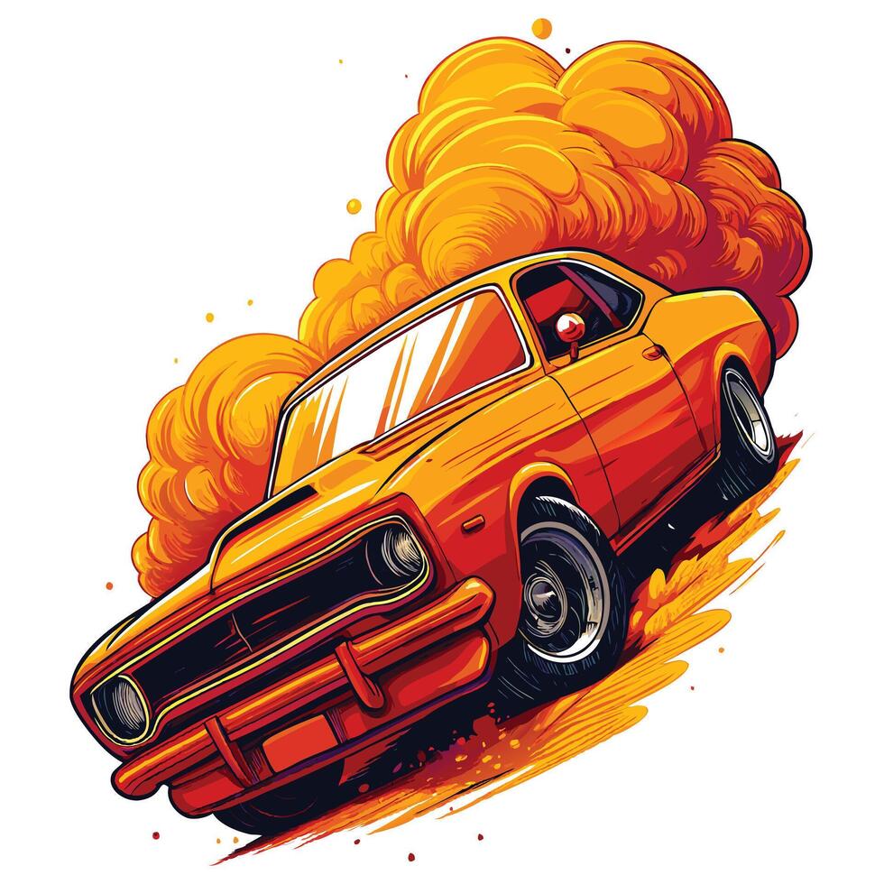 Stylish Drifting Car Graphic Artwork vector