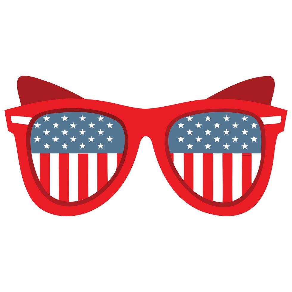 Stars and Stripes American Style Sunglasses vector
