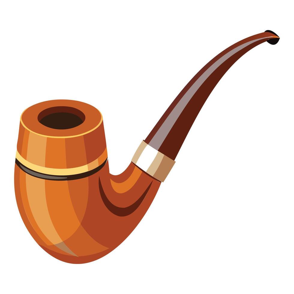 Old-Style Pipe for Tobacco Design vector