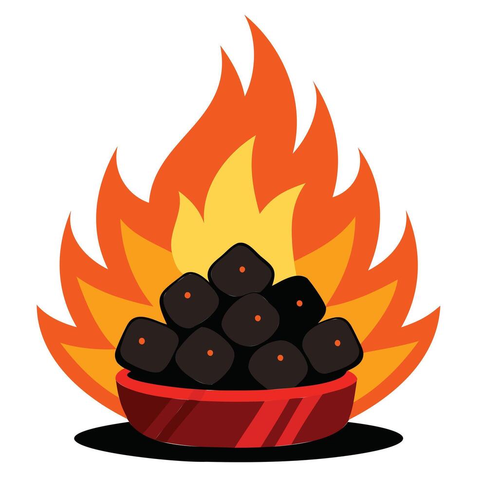 Hot Charcoal Flames Graphic Artwork vector