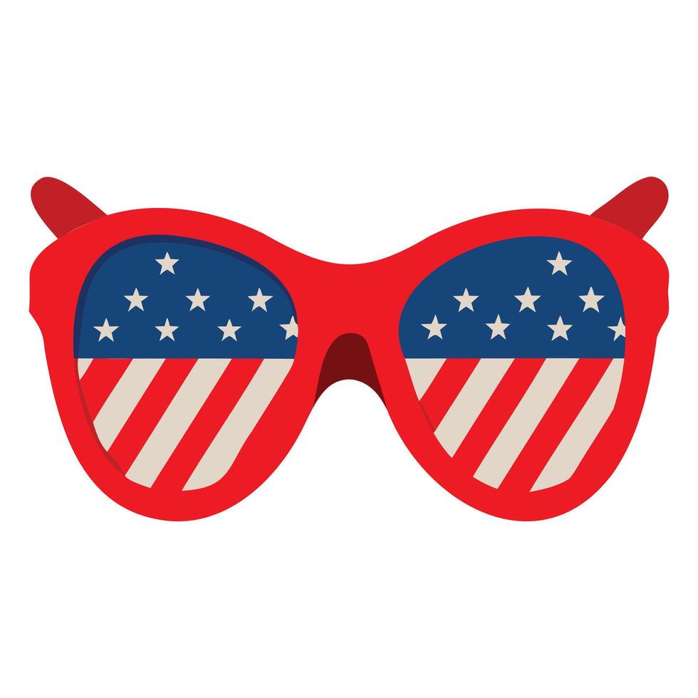 Red White Blue Stylish Sunglasses with Attitude vector